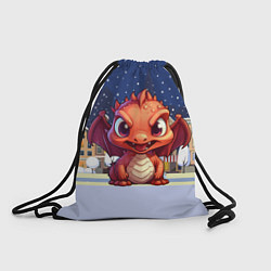 Рюкзак-мешок Оранжевый дракон 2024, цвет: 3D-принт