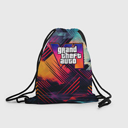 Рюкзак-мешок GTA 6 abstract logo, цвет: 3D-принт