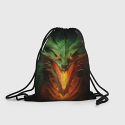 Рюкзак-мешок Зеленый огнедышащий дракон, цвет: 3D-принт