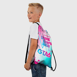 Рюкзак-мешок GTA6 neon gradient style, цвет: 3D-принт — фото 2