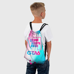 Рюкзак-мешок GTA6 neon gradient style, цвет: 3D-принт — фото 2