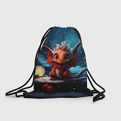 Рюкзак-мешок Милый дракошка со светящимся шариком, цвет: 3D-принт
