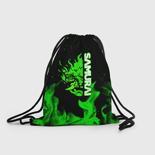 Мешок для обуви Samurai green fire toxic / 3D-принт – фото 1