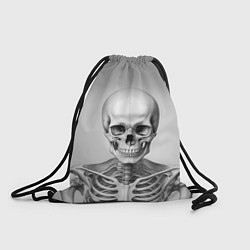 Рюкзак-мешок Скелет черно белый, цвет: 3D-принт