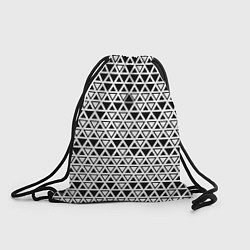 Рюкзак-мешок Треугольники чёрные и белые, цвет: 3D-принт