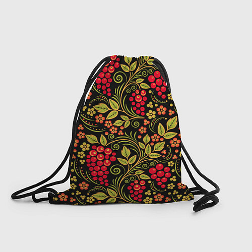 Мешок для обуви Хохломская роспись красные ягоды / 3D-принт – фото 1