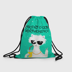 Рюкзак-мешок Лама в очках: коротко о себе рекомендую, цвет: 3D-принт