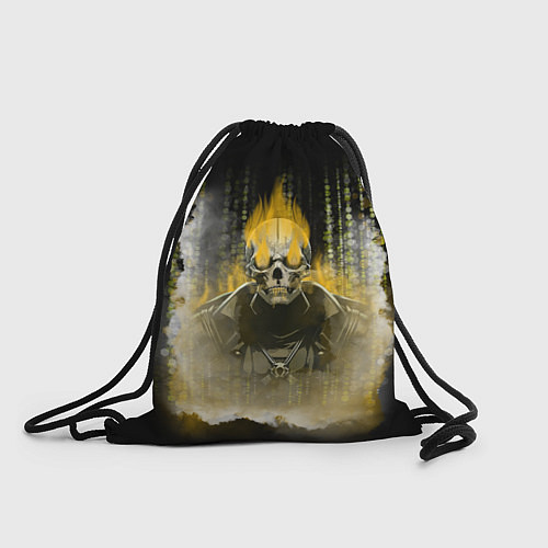 Мешок для обуви Жёлтый скелет в дыму / 3D-принт – фото 1