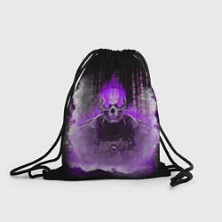 Мешок для обуви Фиолетовый скелет в дыму