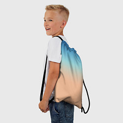 Рюкзак-мешок Сине-бежевый градиент, цвет: 3D-принт — фото 2