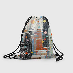 Рюкзак-мешок Новогодний город, цвет: 3D-принт