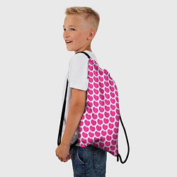 Рюкзак-мешок Малиновые сердца, цвет: 3D-принт — фото 2