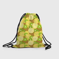 Рюкзак-мешок Фрукты - ананас и киви, цвет: 3D-принт