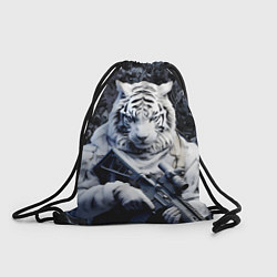 Рюкзак-мешок Белый тигр солдат зима, цвет: 3D-принт
