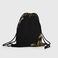 Рюкзак-мешок Объемные узоры на черной ткани лепнина, цвет: 3D-принт