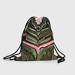 Рюкзак-мешок Броня зелёная и красная, цвет: 3D-принт