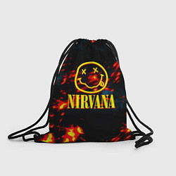 Рюкзак-мешок Nirvana rock огненное лого лава, цвет: 3D-принт