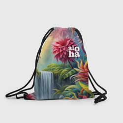 Рюкзак-мешок Гавайские тропические цветы - алоха, цвет: 3D-принт