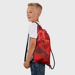 Рюкзак-мешок Красный камуфляж крупный, цвет: 3D-принт — фото 2