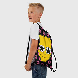 Рюкзак-мешок Барт Симпсон на фоне пончиков, цвет: 3D-принт — фото 2