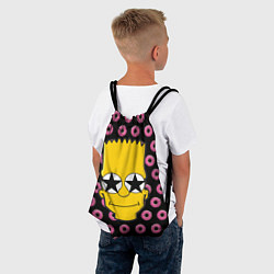 Рюкзак-мешок Барт Симпсон на фоне пончиков, цвет: 3D-принт — фото 2