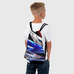 Рюкзак-мешок Белая синяя красная острая абстракция, цвет: 3D-принт — фото 2