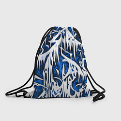 Рюкзак-мешок Белый и синий узор, цвет: 3D-принт
