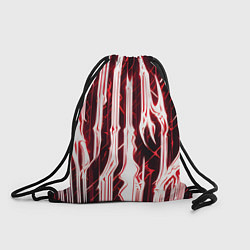 Рюкзак-мешок Красные неоновые полосы на чёрном фоне, цвет: 3D-принт