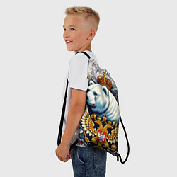 Рюкзак-мешок Белый медведь с короной, цвет: 3D-принт — фото 2