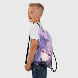 Рюкзак-мешок Аниме девочка с сиреневыми волосами с ушками, цвет: 3D-принт — фото 2