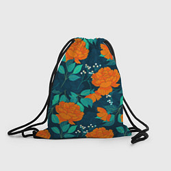 Рюкзак-мешок Паттерн с оранжевыми цветами, цвет: 3D-принт