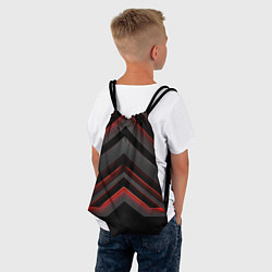 Рюкзак-мешок Красные яркие неоновые полосы на черной абстракции, цвет: 3D-принт — фото 2