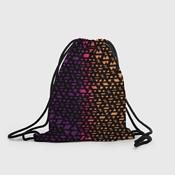 Рюкзак-мешок Геометрические фигуры жёлтые и фиолетовые, цвет: 3D-принт
