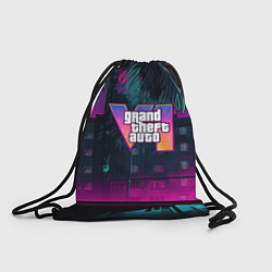 Рюкзак-мешок GTA 6 logo night Vice city, цвет: 3D-принт
