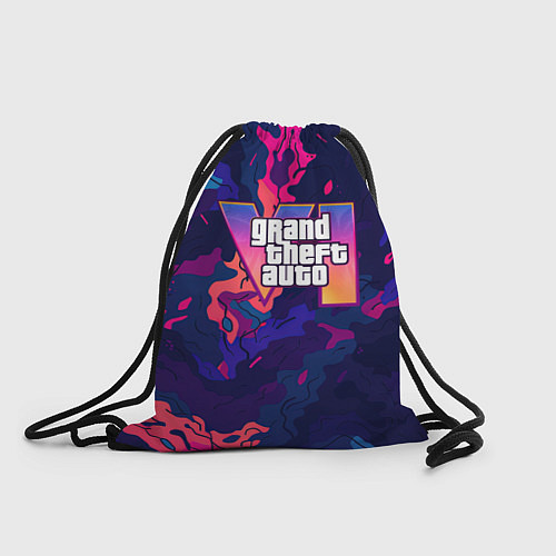 Мешок для обуви GTA 6 logo яркий неоновый камуфляжный стиль / 3D-принт – фото 1