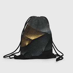 Рюкзак-мешок Черная текстура с золотистым напылением, цвет: 3D-принт