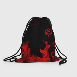 Рюкзак-мешок Linkin Park красный огонь лого, цвет: 3D-принт