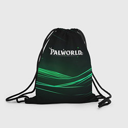 Рюкзак-мешок Palworld логотип черный зеленый фон, цвет: 3D-принт