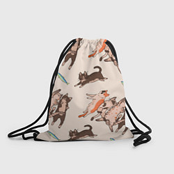 Рюкзак-мешок Коты и рыба, цвет: 3D-принт
