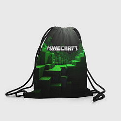 Рюкзак-мешок Minecraft logo зеленые яркие плитки, цвет: 3D-принт