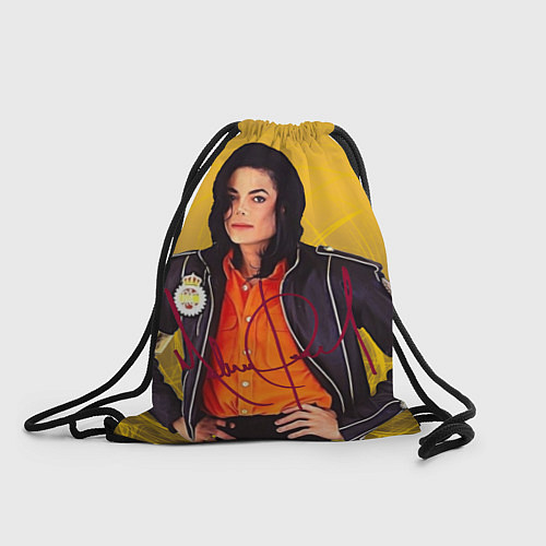 Мешок для обуви Michael Jackson на золотом фоне с графикой / 3D-принт – фото 1