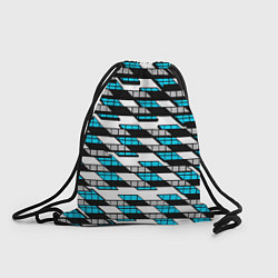 Мешок для обуви Синие треугольники и квадраты на белом фоне