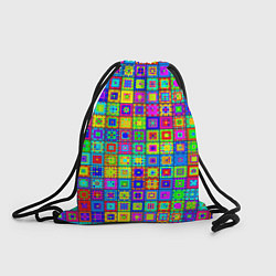 Рюкзак-мешок Узор из разноцветных квадратов, цвет: 3D-принт