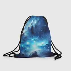 Рюкзак-мешок Космический голубой пейзаж, цвет: 3D-принт