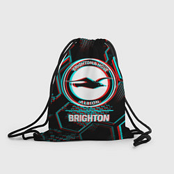 Мешок для обуви Brighton FC в стиле glitch на темном фоне