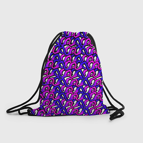 Мешок для обуви Фиолетовый узор и чёрная обводка / 3D-принт – фото 1