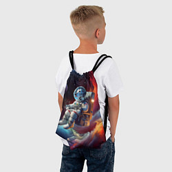Рюкзак-мешок Космонавт далматинец в неоновой галактике, цвет: 3D-принт — фото 2