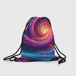 Рюкзак-мешок Яркая неоновая галактика - нейросеть, цвет: 3D-принт