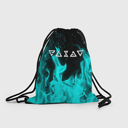 Рюкзак-мешок Ведьмак лого в огне, цвет: 3D-принт