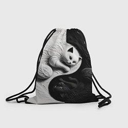 Рюкзак-мешок Инь ян коты вязаные, цвет: 3D-принт
